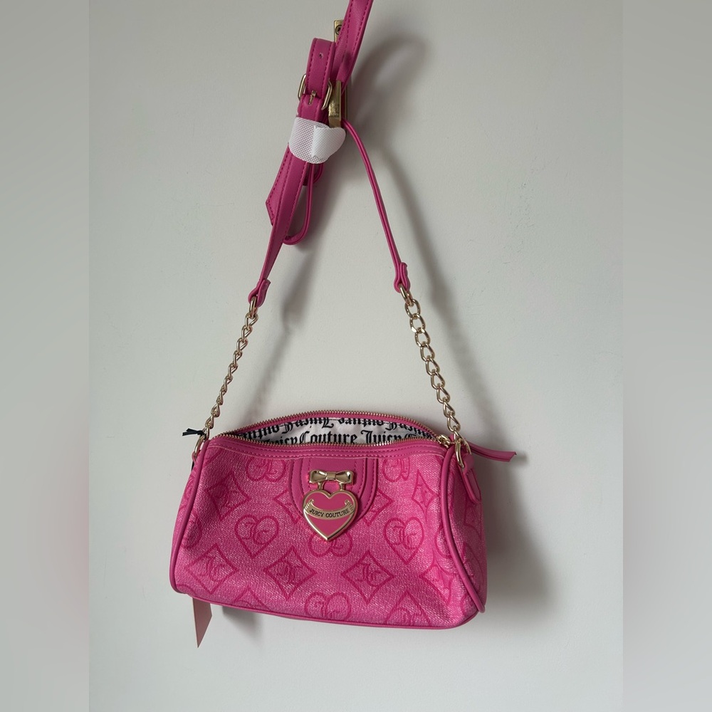 pink hearts barrel shoulder bag